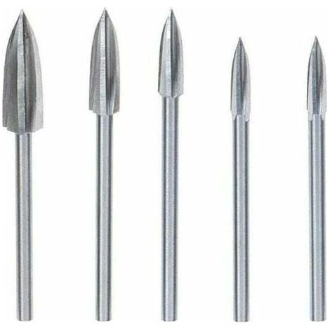 5 Pièces Fraise Outils De Sculpture Gravure Foret Ensemble Bois Carbure Solide Meulage Fraise En Acier Couteau Pour Bricolage Travail Du Bois Sculpture Gravure Et Forage Argent (1/5)