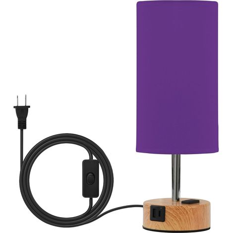 Yuiboo Petite lampe de table violette indigo avec abat-jour en (1/5)