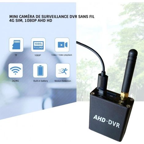 Mini caméra de surveillance DVR sans fil 4G Sim, 1080p AHD HD - Grand angle, Vision nocturne, contrôle à distance du réseau vocal (1/5)