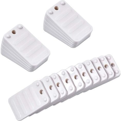 Paquet de 12 cales de nivellement de toilettes, cales en plastique polyvalentes pour niveler les cales de capacité de poids extrême, faciles à clipser, niveleur de taille découpé-ARCAN (1/4)