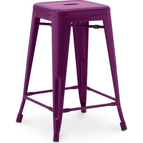 Sgabello da bar - Design industriale - 60cm - Nuova edizione - Stylix Viola (1/5)