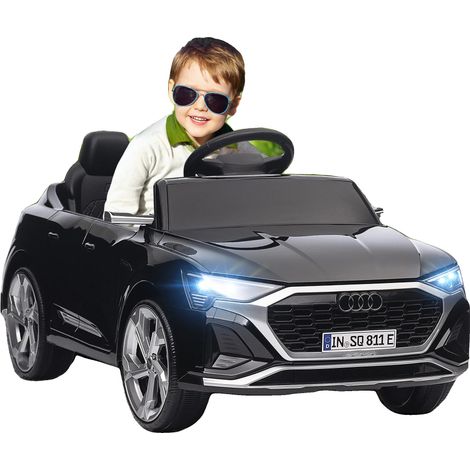 Coche eléctrico, control remoto, faros y sonido, color negro. (1/2)