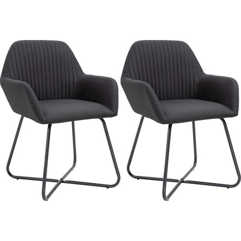 Esszimmerstühle 2 Stk. Schwarz Stoff vidaXL (1/5)