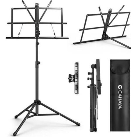 Pupitre Musique Réglable & Pliable – Support de Partitions 2-en-1 avec Housse de Transport et Clips. Conception Stable et Facile à Monter pour Étudiants (1/5)