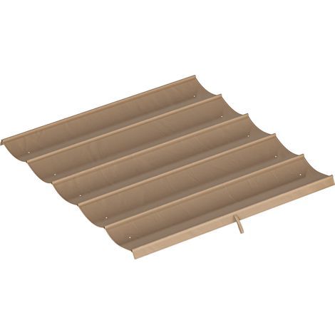 Toit de remplacement pour pergola 3x3m, rétractable, résistant aux intempéries, avec trous d'évacuation d'eau, en polyester marron. (1/5)