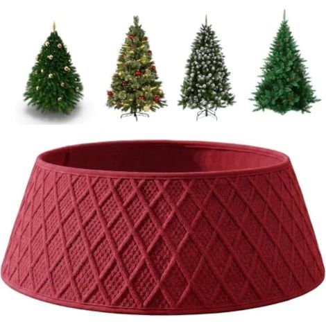 Jupe pour Sapin de Noël Housse pour Base Tricotée Rustique Ferme Fête (1/5)