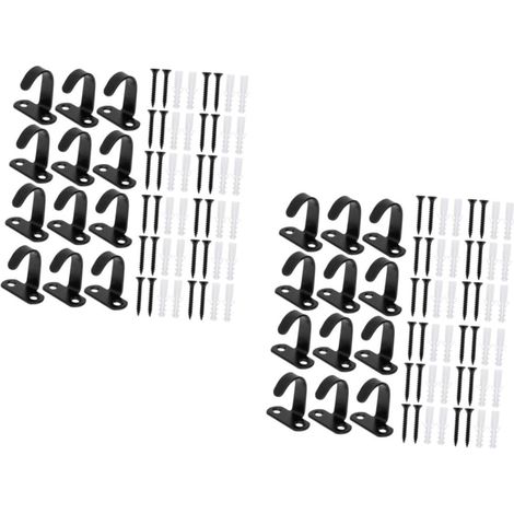 2 Ensembles Crochet De Plafond Garniture Cintres Support Plantes Interieur Porte Manteau Crochets De Plafond Pour Accrocher Crochet Mural Acier Inoxydable Black 12 Pièces 2 (1/5)