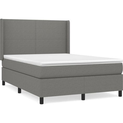 Maison Exclusive - Boxspringbett mit Matratze Dunkelgrau 140x190