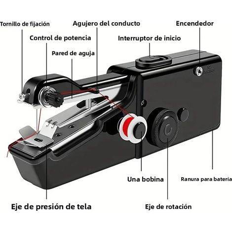 (Noir) Mini machine à coudre électrique, machine à coudre portable à aiguille, couture faite main, accessoires de couture pour la maison et les voyages (1/5)