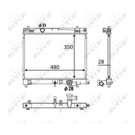 Radiateur, refroidissement du moteur NRF 58501 DAIHATSU 164000Y010 164000Y020