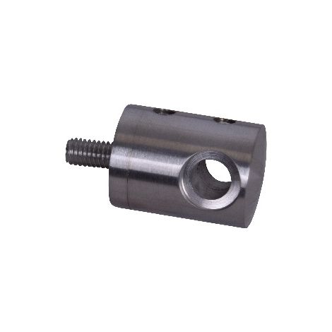 [QUALITE FRANCAISE] - Connecteur en applique INTERMEDIAIRE pour câble Ø4mm et Ø6mm Fixation sur tube carré - À visser - Inox 316