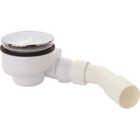PP Dusch- und Wannenablauf, Chrom, 90 mm, 1 1/2" x 40/50 mm, mit Abdeckung 110 mm (1/2)