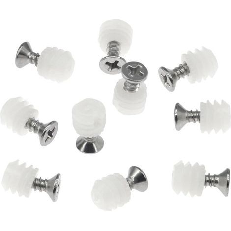 Lot de 100 Chevilles en Plastique avec Vis Chevilles D\'extension de Charnière(4x10mm) (1/4)