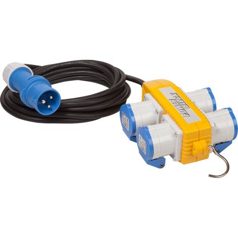 Distributore di Corrente CEE con Blocco 4 Prese e Cavo 5 metri Brennenstuhl 1166308 Multipresa Elettrica professionale Ideale come Prolunga Adatto per Utilizzo Esterno ed in Cantiere IP44 (1/4)