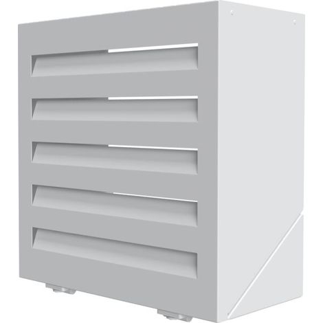 Cache tuyau arrosage en aluminium thermolaqué – Dimensions H. 600 x L. 600 x P. 280 mm – Ouverture vers le bas – 2 supports à pistolet