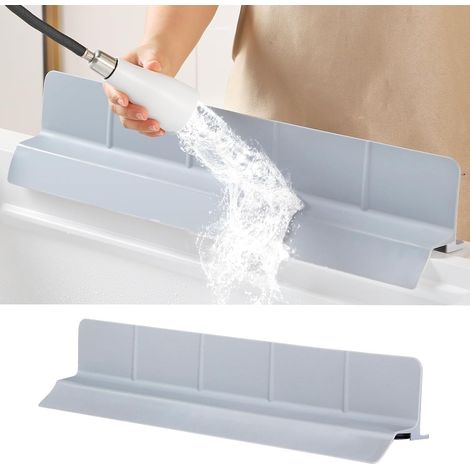 Extrem wasserdichte Silikon-Schutzabdeckung, 58 cm lang, geeignet für Küchenspülen, Badezimmer und Kücheninseln, mit 9 cm Wasser- und Spritzschutz (grau).