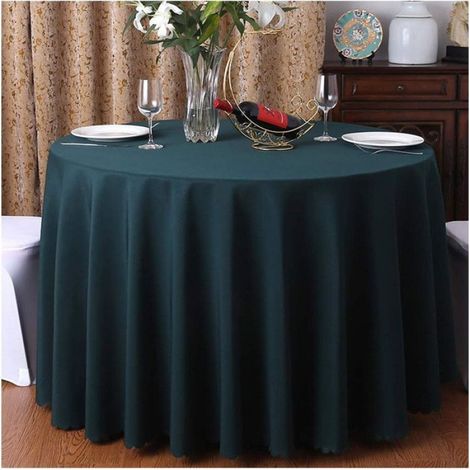 Nappe Ronde, Diamètre 240cm Lavable en Machine Peut être utilisé dans Les hôtels, Les banquets de Mariage et Autres Occasions,Vert (1/2)