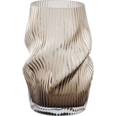 Lykke vase en verre soufflé brun. (1/5)
