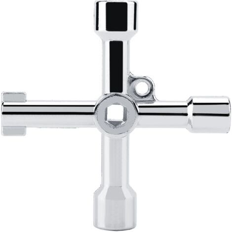 Llave triangular multifuncional con orificios en cruz para armario de control de ascensor eléctrico (1/5)