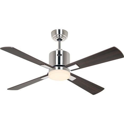 Ventilateur de plafond ECO NEO III 103, Finition chrome brossé - Noyer/Cerisier, Wi-Fi avec éclairage (1/2)