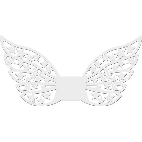 Weiße Engelsflügel, 10 Stück, MDF-Makramee-Anhänger, Weihnachtsdekoration (1/4)