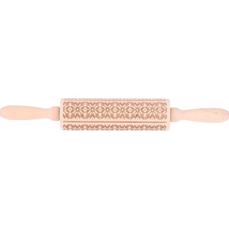 Rouleau à pâtisserie gaufré 35 cm, motif 3D, durable, résistant à l'humidité, sûr, écologique, facile à manier, charme exotique de Noël (1/5)
