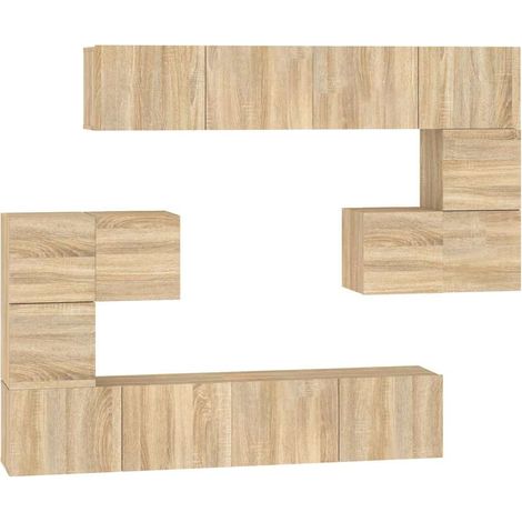 vidaXL Mueble de pared para TV madera contrachapada color roble sonoma (1/2)