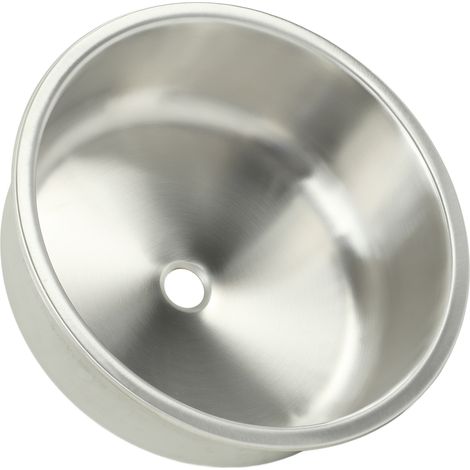 Lavabo rond pour camping-car, en acier inoxydable 304, 400 x 400 x 160 mm, résistant à la rouille, grande capacité, pour yacht et camping-car. (1/5)