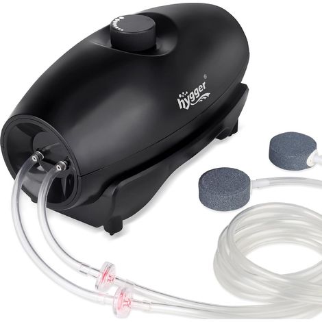 Aquarium Air Pump, 5 W Adjustable Aquarium Air Pump Oxygen Pump for Fish Bowl with Air Hose, Air Stone and Non-Return Valve (1/5)