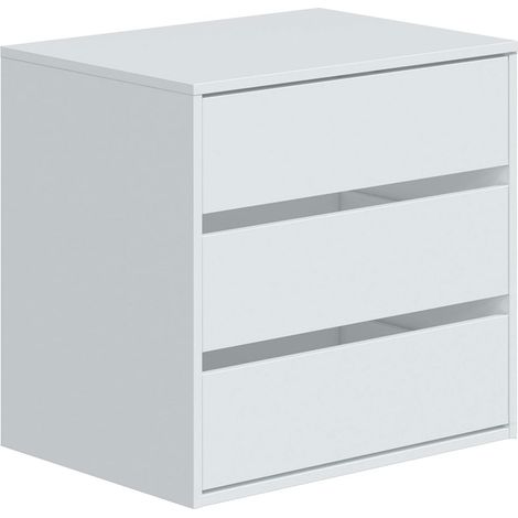 Cassettiera A 3 Cassetti Con Guide Metalliche Salvaspazio E Compatta Per Camera Da Letto Armadio Cabina Armadio Design Moderno Minimal 60 x 57 x 44 Cm Colore Bianco (1/5)