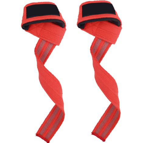 Lifting Straps - Polyester-Coton - Rembourrés - Soutien Poignet - Pour Halterophilies Deadlifts Tirage - 1 Paire (1/5)