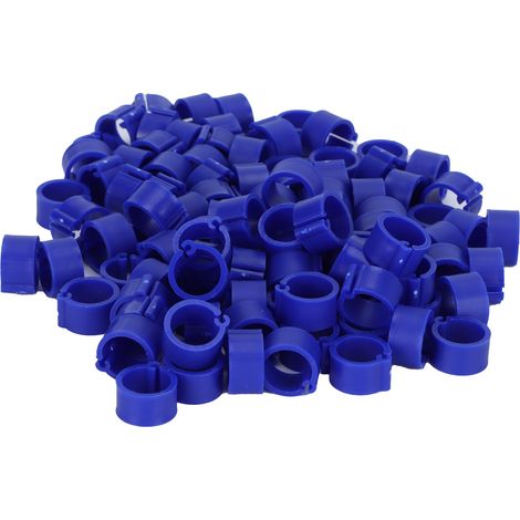 200 anneaux d'identification pour pigeons de 8 mm, sans inscription, pour l'entraînement des pigeons (bleu). (1/5)