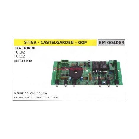 Scheda elettronica CASTELGARDEN trattorino TC 102 122 prima serie 004063