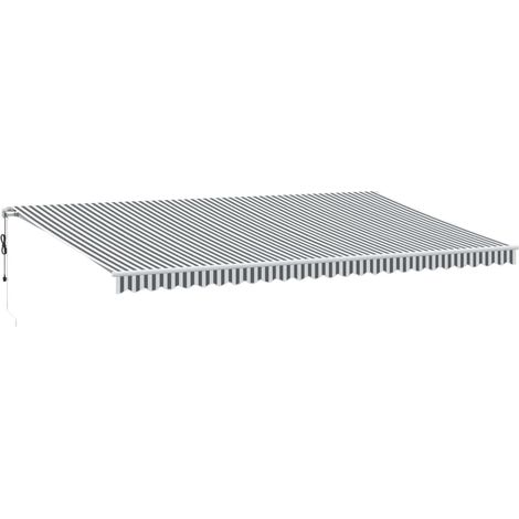 Tenda Sole Retrattile Automatica 600x350 cm Antracite e Bianco vidaXL