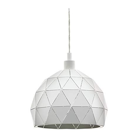 Lampadario A Sospensione Contemporaneo Roccaforte Acciaio Bianco 1 Luce E27 (1/4)