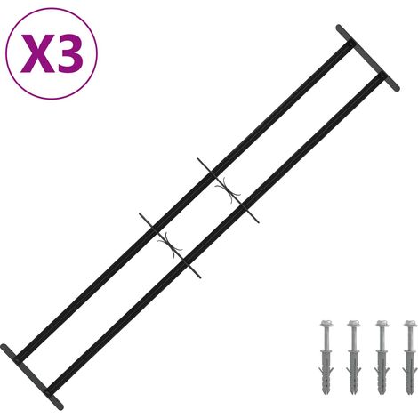 vidaXL Security Grille for Windows with 2 Crossbars 3 pcs 93-174 cm