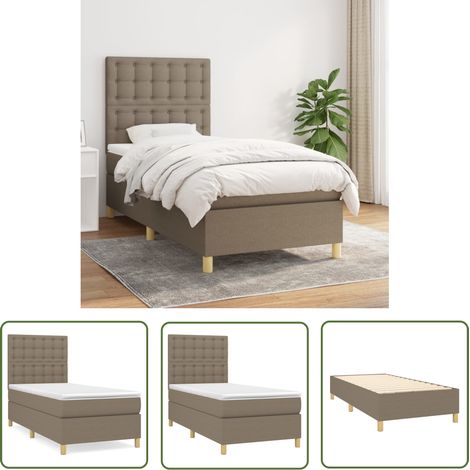 The Living Store Boxspringbett mit Matratze Taupe 90x190 cm Stoff - Boxspringbett - Doppelbett - Betten - Schlafräume - Tapete (1/5)