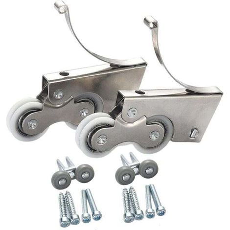 Poulie silencieuse en acier inoxydable/alliage de titane deux roulettes pour porte de garde-robe coulissante (2pair)