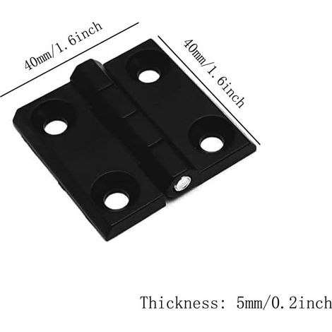 4 Pièces Trous de Charnière Plats Pliants Butt Charnière à roulement billes Noir Charnières Aluminium Exterieur Charnière Inox Charniere Porte Lourde pour Portes Pleines Intérieures et Extérieures（Vis