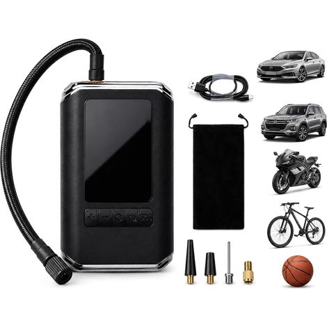 Gonfleur Pneus Voiture: Pompe a Velo Electrique Max 130 Psi, Portable Ultra-Mini Rechargeable Gonfleur Electrique avec Manomètre Numérique pour Vélos électriques Vélos De Montagne (1/5)