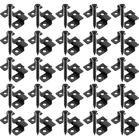 Wiltec 50 Clip di fissaggio per listoni da pavimento esterno 8 mm Decking 60 viti 3,5x20 mm