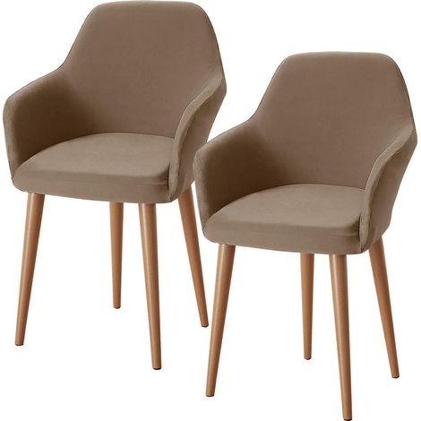 Housses de chaise extensibles avec accoudoirs, lot de 2, lavables (1/5)