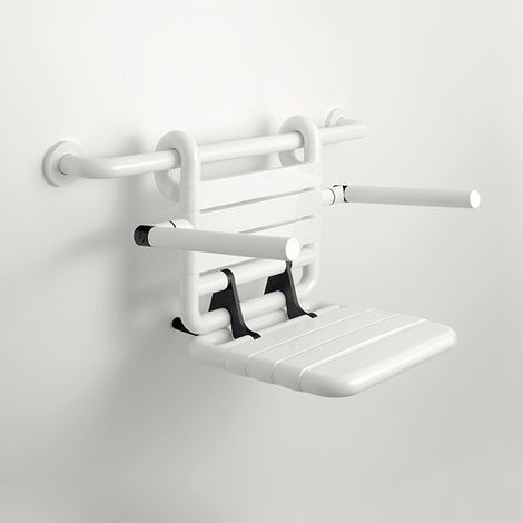 pba 01 siège de douche, suspendable, rabattable, avec accoudoirs, nylon, 380 x 480 x 415 mm (1/2)