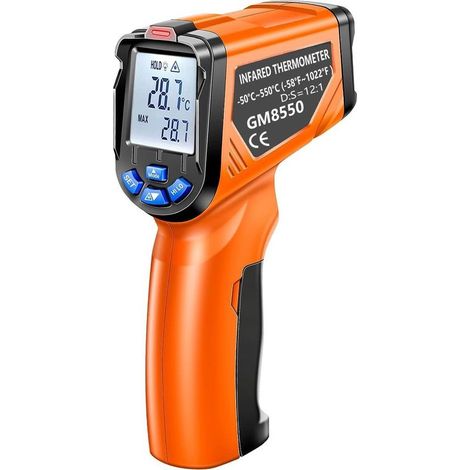 Thermomètre infrarouge -50 ° C 550 ° C Temperporymm Not-Contact avec écran LCD pour la cuisson / barbecue / congélateur / industrie (1/5)