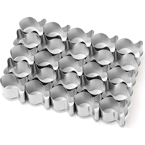 Or poisson Cracker coupeur 25 Cavity emporte pièce acier inoxydable mini forme moules pour antiadhésif pâte biscuit (1/5)