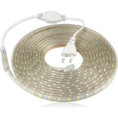 BUNTHAUS LED-Streifen, wasserdichter LED-Streifen, 220-V-LED-Streifenleuchte, 5050 IP65 wasserdichter LED-Streifen, warmweiß (6 m)