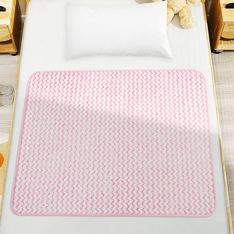 Imperméable Alèse Protège Matelas Coussin, 70 90CM Absorbant Pad Incontinence, d'apprentissage de la propreté, Couvre Matelas Lavable de Lit Bébé Enfants Adultes, Rose (1/5)