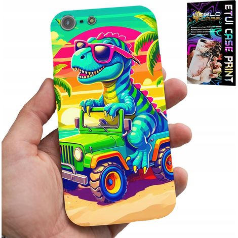 Custodia per iPhone 5 / 5S / 5C - con dinosauri su un camion, ideale per bambini. (1/5)
