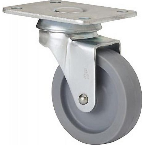 RUEDAS ALEX rueda giratora placa 602-060-1 poliamix gris eje liso (1/2)