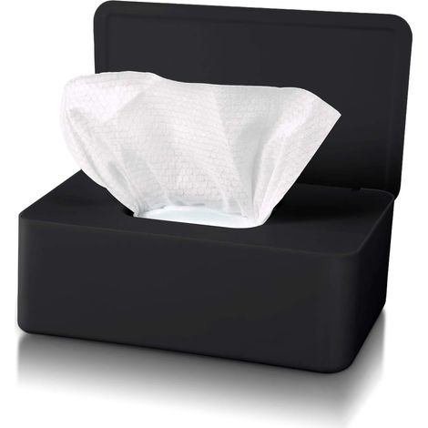 Wasserdichte Box mit schwarzem Deckel – staubdicht, für Feuchttücher/Auto/Büro (1/5)